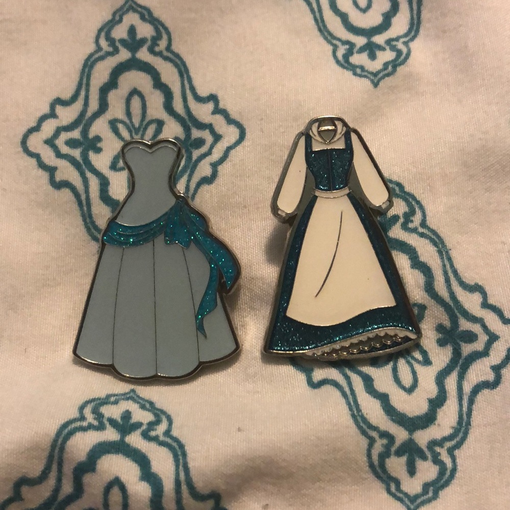 Tiana and Belle dress pins